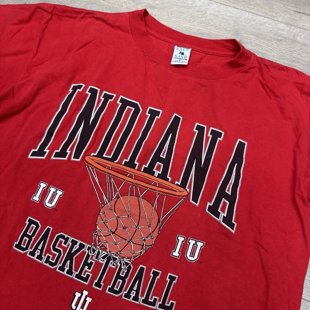 VTG‎ Indiana Basketball IU Red Galt Sand T Shirt S/S Sz L USA Made